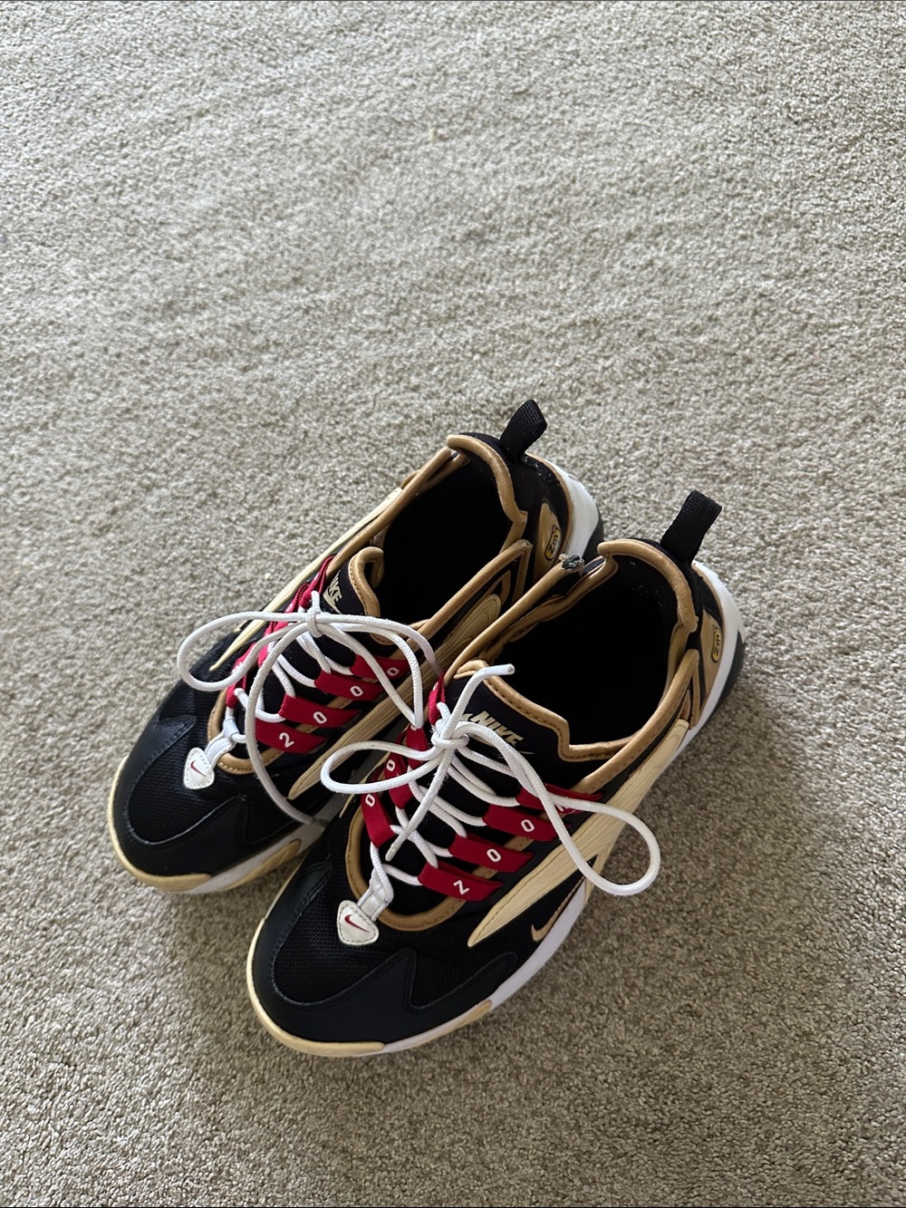 Nike Zoom size 8.5 Black, Red & Gold Running Sneakers ZM air